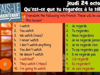 NEW GCSE French Pearson Edexcel Module 1 Unit 3 Qu'est-ce que tu regardes?