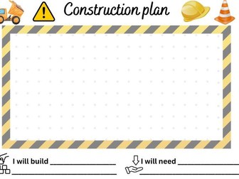 Construction area plan for children - EYFS/KS1