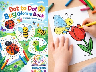 Dot to Dot Bug Coloring Book Ages 3+ . Insect Connect & Color Worksheets