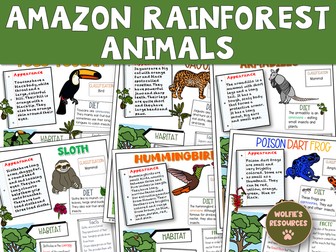 Amazon Rainforest Animals | Posters And Activities