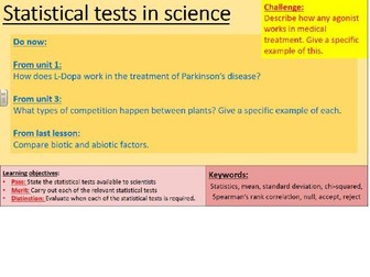 BTEC Applied Science - stats  tests