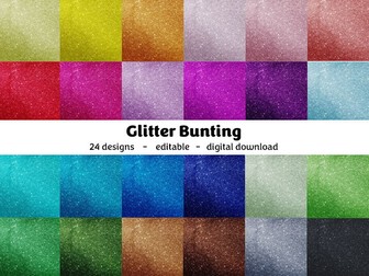 Editable Glitter Display Bunting