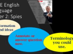 Edexcel GCSE English Language 9-1: Paper 2 Reading Paper (using Specimen Paper on Spies)