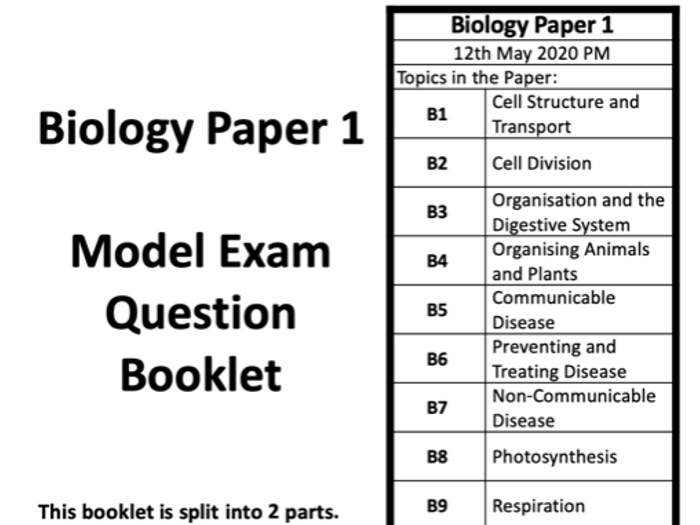 AQA GCSE Biology Paper 1 Revision Booklet | Teaching Resources