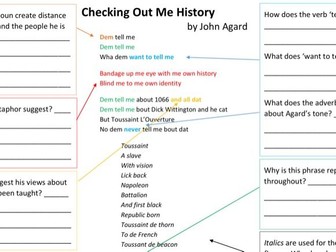 Checking Out Me... A3 Analysis Worksheet