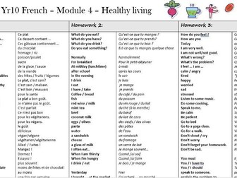 New GCSE French vocabulary - Module 4 En pleine forme