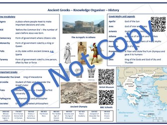 Ancient Greece Knowledge Organiser