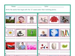 Phonics D Sound Photo Worksheet