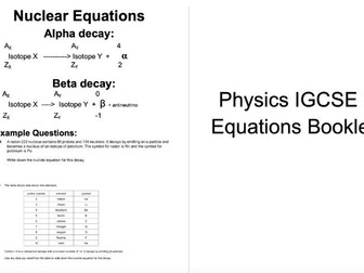 *FULLY UPDATED* IGCSE Physics Revision Equation Booklet
