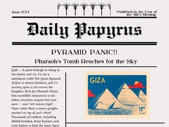 Ancient Egypt Newspaper Reading Comprehensions (6 comprehensions)