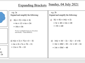 Expanding Brackets-Lesson 2-Multiple Sets Of Single Brackets