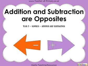 Addition and Subtraction are Opposites - Year 1