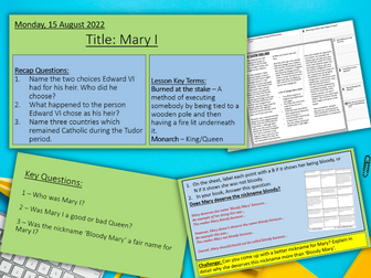 Tudors - Mary I - Ks3