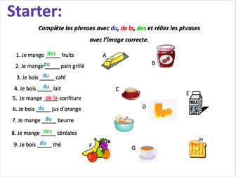 Les repas: partitive articles - Expo 2 Module 4 - Full lesson + homework task
