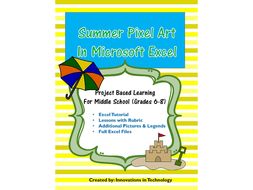 Summer Pixel Art in Microsoft Excel