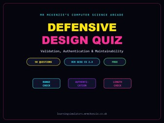 Defensive Design Quiz - GCSE Computer Science