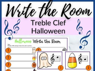 Halloween Treble Clef Write the Room for Primary Music Lessons