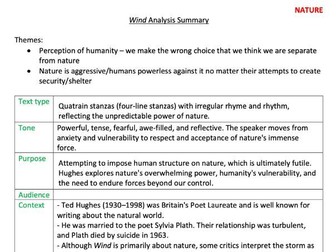 ‘Wind’ by Ted Hughes Poem Analysis - Oxford AQA English GCSE 'People and Places' Anthology