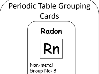 Periodic Table Grouping Cards