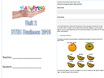 BTEC Business 2016 Unit 2 Developing a Marketing Campaign