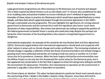 AQA A Level US Politics Political Parties 9 markers