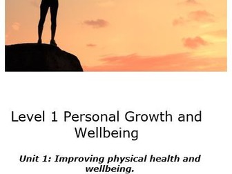 U1 - Improving physical health & wellbeing  work booklet