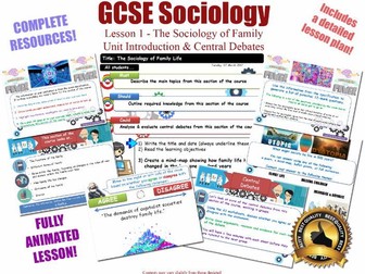 Introduction & Central Debates - Sociology of Family  [AQA GCSE Sociology - 8192] Full Lesson L1/20