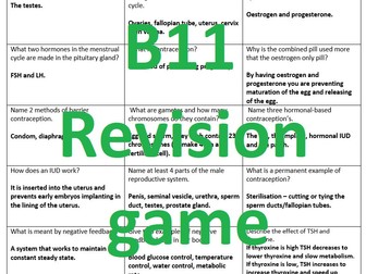 AQA GCSE Combined Science B11 revision game