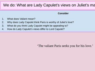 Romeo and Juliet: What are Lady Capulet's views on Juliet's marriage match - Act 1, Scene 3