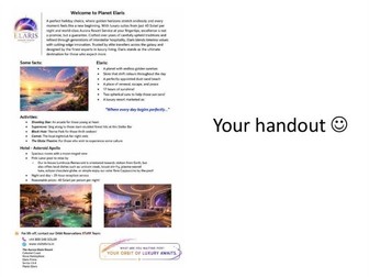 Space: descriptive/persuasive writing