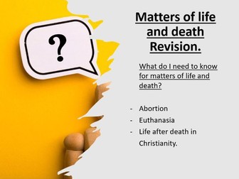 Edexcel RS GCSE Spec B Matters of Life and Death Revision lesson