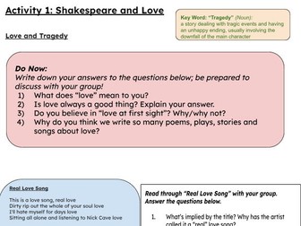 Romeo and Juliet Workbook