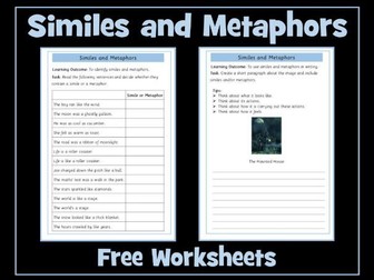 Similes and Metaphors Worksheets