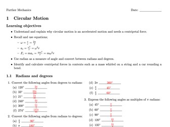 AQA A-Level Further Mechanics Circular Motion