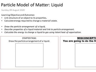 Particle Model of Matter - Liquid Lesson