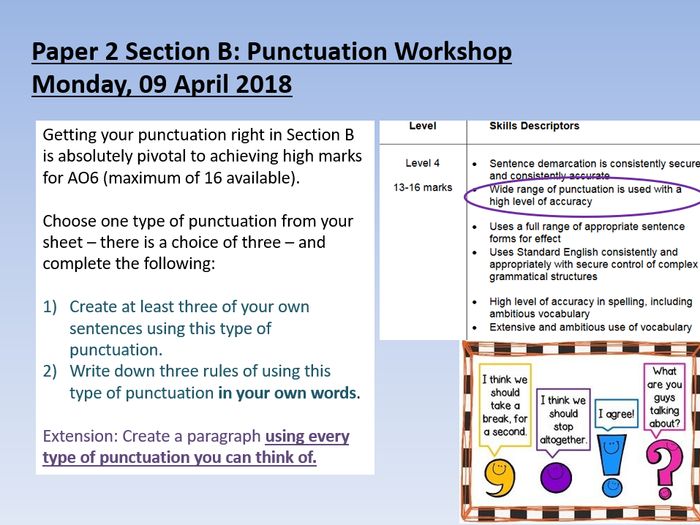 English Language Paper 2 - Section B By Lead_Practitioner | Teaching ...