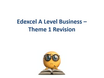 Edexcel A Level Business Theme 1 Complete Revision Pack