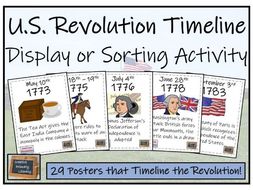 Ks2 Ks3 American Revolutionary War Timeline Display Research And Sorting Activity Teaching Resources