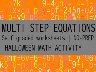 MULTI STEP EQUATIONS- HALLOWEEN ACTIVITY