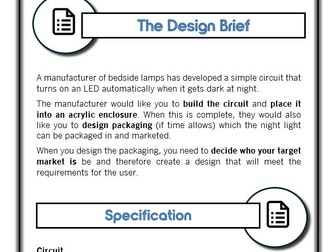 KS3: Electronics (Colour changing Night Light) Work Booklet (15 Pages)