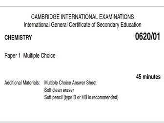 IGCSE Chemistry Mock 2