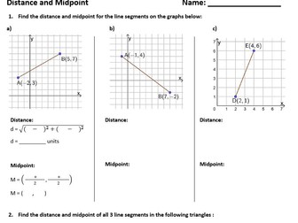 Calculating Distance and Midpoint