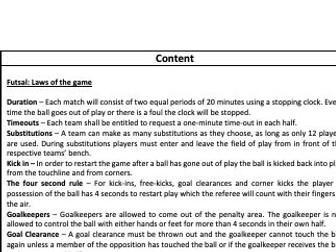 Key Stage 3 Scheme of Work for Futsal - Physical Education