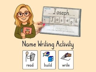 Editable Name Writing Activity - Read It, Build It, Write It