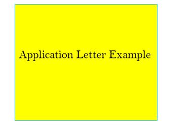 Application Letter Example