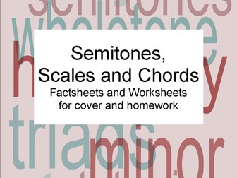 Semitones, Scales and Chords Basic Theory: 10 Worksheets for Homework or Coverwork