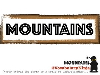 Mountains Topic Vocabulary Packs