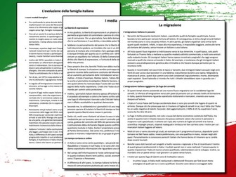 A Level Italian Themes 1-3 Sample Answers