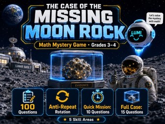 Math Mystery Game Grades 3–4 | 100 Questions