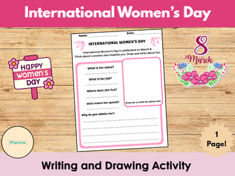 International Women’s Day Writing and Drawing Activity | KS1 KS2